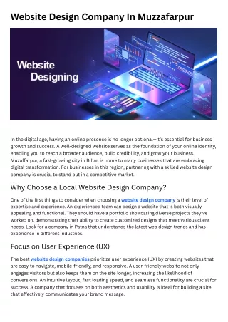 Website designing company in Muzaffarpur