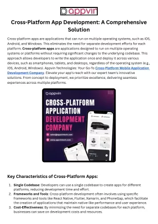 Cross-Platform Application Development Company