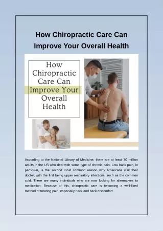 Experience the Life-Changing Benefits of Chiropractic Therapy
