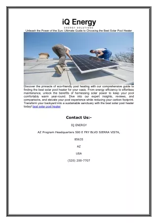 Unleash the Power of the Sun: The Ultimate Guide to Choosing the Best Solar Pool