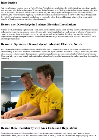 Prime 10 Motives to decide on Industrial Electricians in Perth for Your small bu