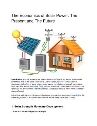 The Economics of Solar Power: The Present and The Future