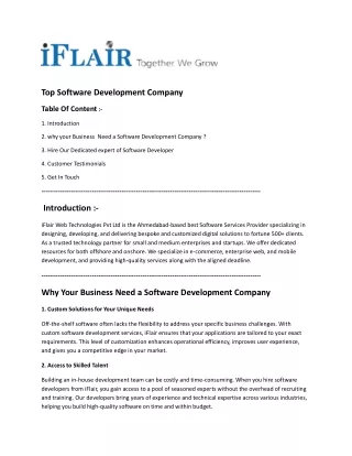 Software Development Services Provider
