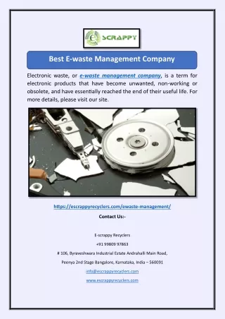 Best E-waste Management Company