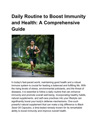 Daily Routine to Boost Immunity and Health: A Comprehensive Guide