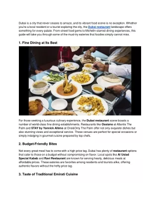 Dubai Restaurant Guide_ Must-Try Eateries for Every Foodie