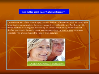 See Better With Laser Cataract Surgery