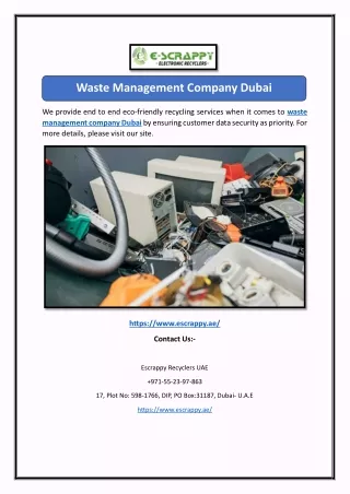 Waste Management Company Dubai