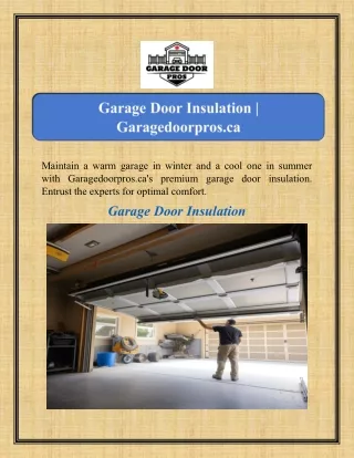 Garage Door Insulation