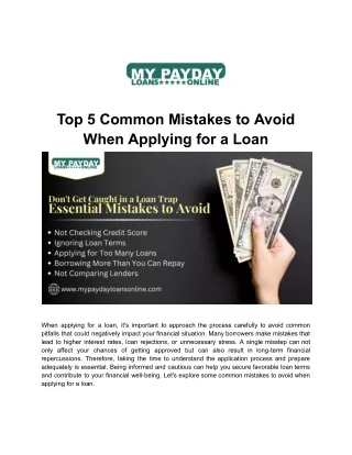 Steer Clear of Loan Mistakes: Your Guide to Successful Borrowing