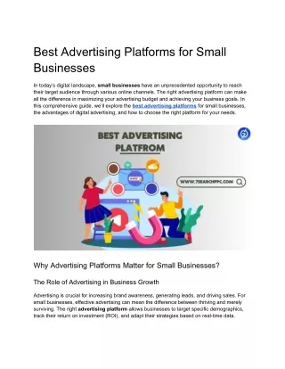 Best Advertising Platforms for Small Businesses
