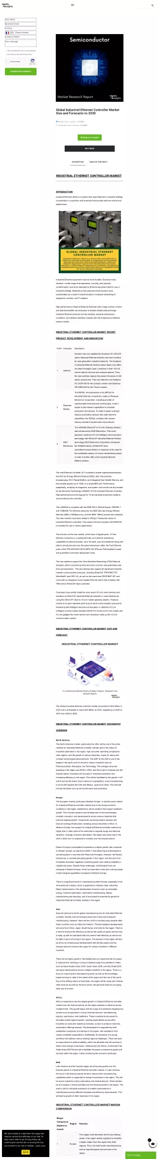 Global Industrial Ethernet Controller Market Trends 2030