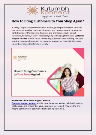 How to Bring Customers to Your Shop Again