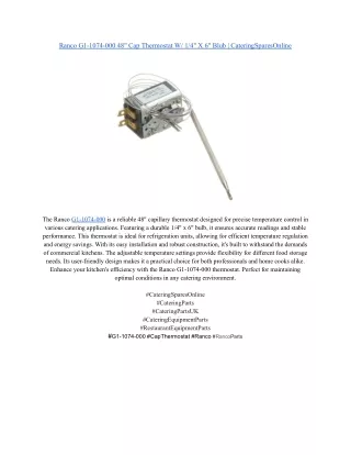 Ranco G1-1074-000 48_ Cap Thermostat W_ 1_4_ X 6_ Blub _ CateringSparesOnline