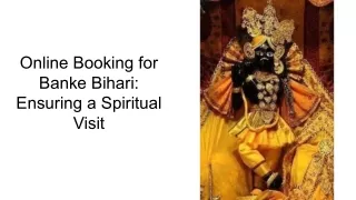 Online Booking for Banke Bihari Ensuring a Spiritual Visit