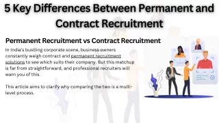 5 Key Differences Between Permanent and Contract Recruitment