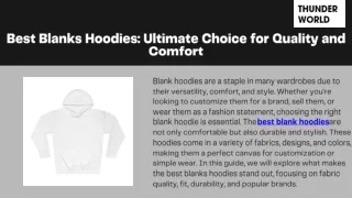 Discover the Best Blanks Hoodies for Custom Designs
