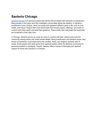 Santeria Chicago