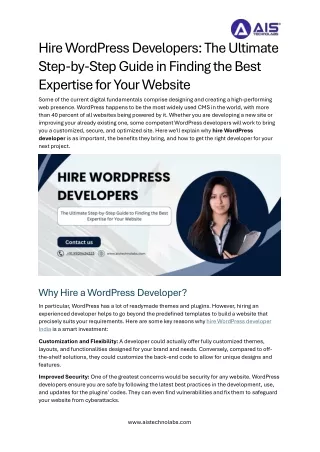Ultimate Guide to Hiring Expert WordPress Developers for Custom Website Solution