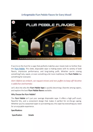 Unforgettable Flum Pebble Flavors for Every Mood!