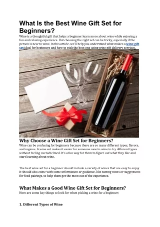 What Is the Best Wine Gift Set for Beginners