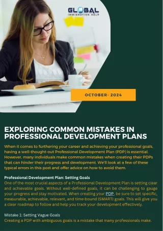 Exploring Common Mistakes in Professional Development Plans