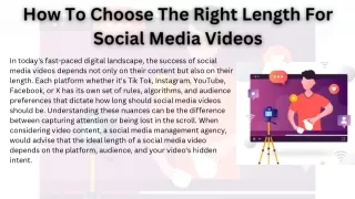 How To Choose The Right Length For Social Media Videos