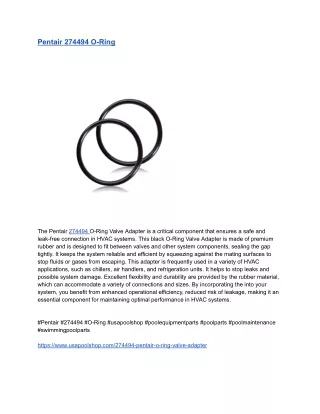 Pentair 274494 O-Ring