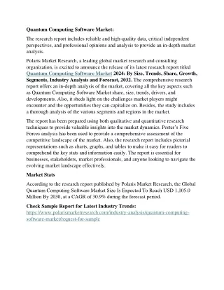 Quantum Computing Software Market Business Evolution and Industry Opportunities