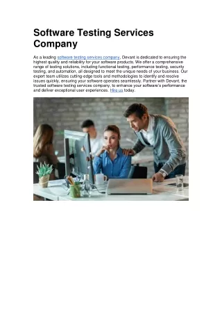 Software Testing Services Company