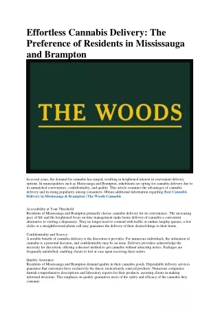 Weed Delivery Brampton | The Woods Cannabis