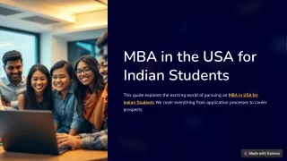 Pursuing an MBA in the USA: A Comprehensive Guide for Indian Students