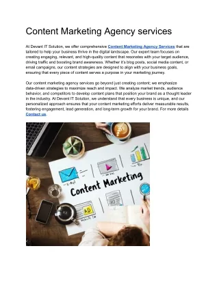 Content Marketing Agency services