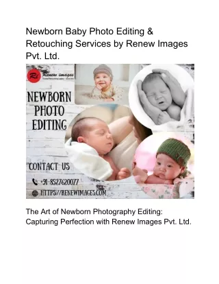 Newborn Baby Photo Editing & Retouching Services by Renew Images Pvt. Ltd.