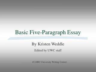 Basic Five-Paragraph Essay