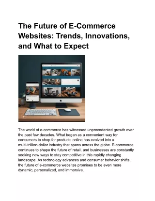 The Future of E-Commerce Websites: Trends, Innovations, and What to Expect