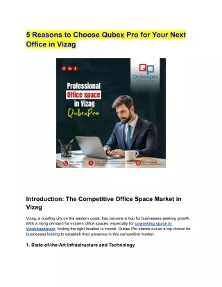 5 Reasons to Choose Qubex Pro for Your Next Office in Vizag