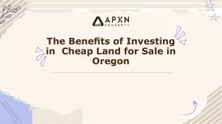 The Benefits of Investing in Cheap Land for Sale in Oregon