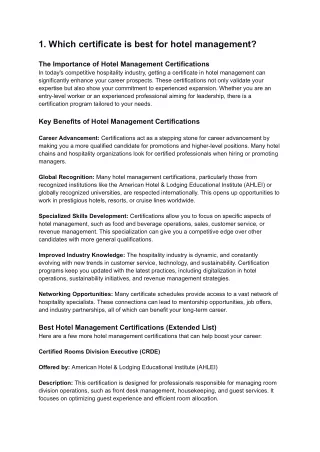 _Key Benefits of Hotel Management Certifications