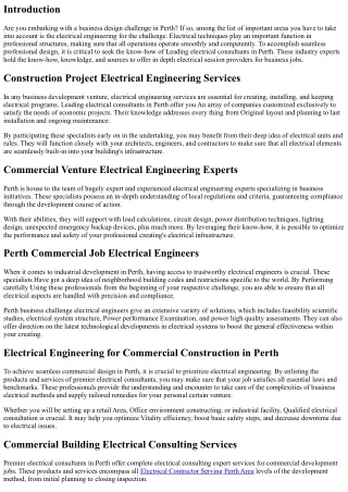 Realize Seamless Professional Development with Premier Electrical Consultants in