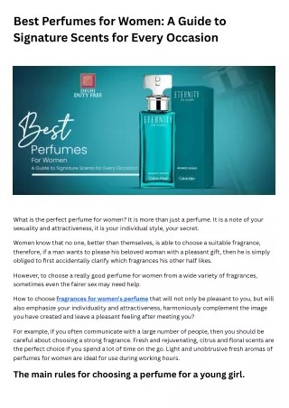 Best Perfumes for Women