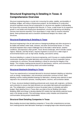 Structural Engineering & Detailing in Texas_ A Comprehensive Overview