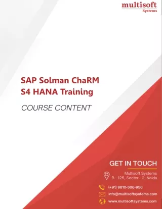 SAP Solman ChaRM S4 HANA Training