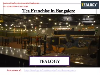 Tea Franchise in Bangalore