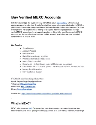 You Have Come to The Right Place Buy Verified MEXC Account