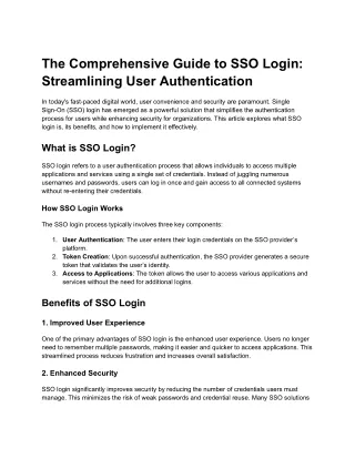 SSO Login