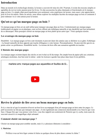 “Revive le plaisir de lire avec un beau marque-page en bois.”