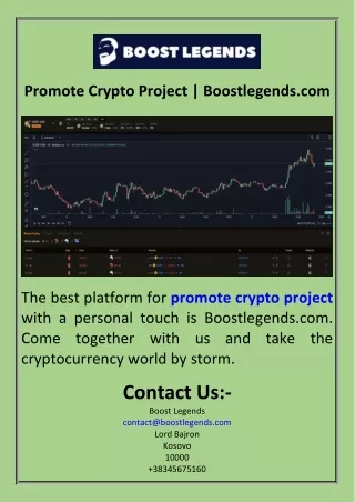 Promote Crypto Project  Boostlegends.com