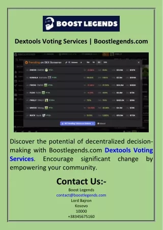 Dextools Voting Services  Boostlegends.com