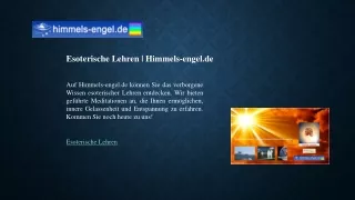 Esoterische Lehren | Himmels-engel.de
